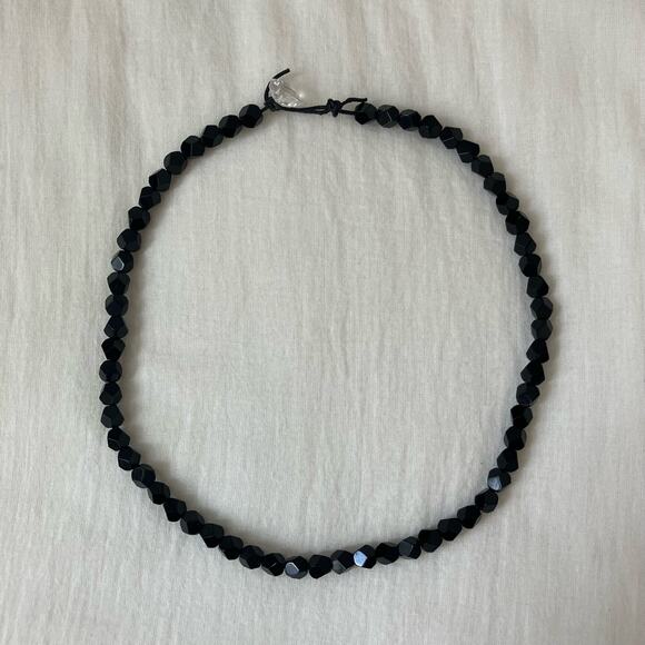 Black faceted bead choker - Picture 1 of 5